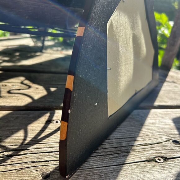 Vintage 90s Giraffe Shaped Wooden Decor Mirror Wall Hanging - Picture 8 of 16